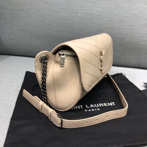 [REP 1:1] Saint Laurent Niki Medium Crinkled Shoulder Bag Beige For Women 11in/28cm YSL