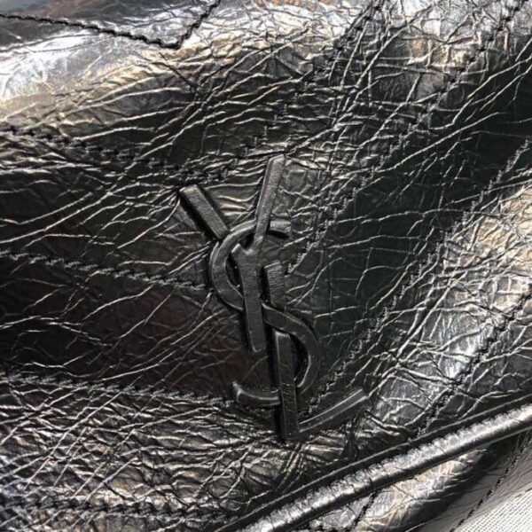 [REP 1:1] Saint Laurent Niki Medium Crinkled Shoulder Bag Black For Women 11in/28cm YSL