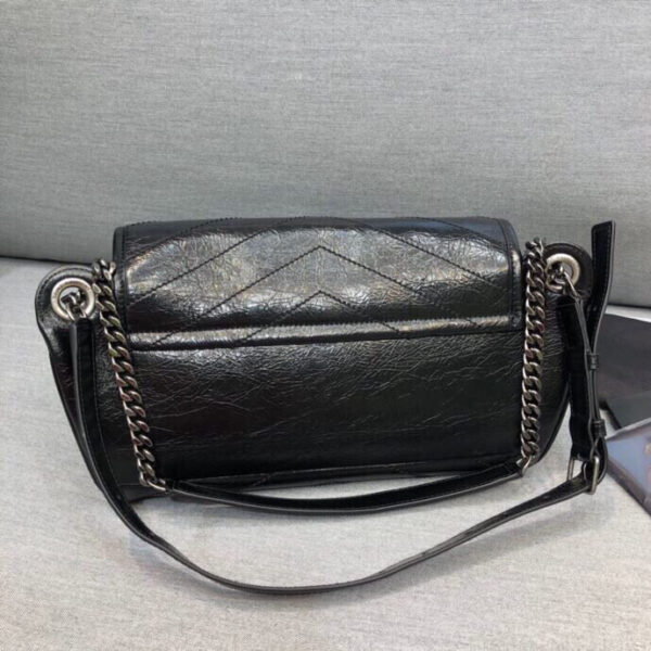[REP 1:1] Saint Laurent Niki Medium Crinkled Shoulder Bag Black For Women 11in/28cm YSL