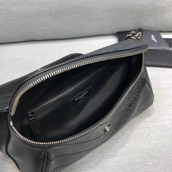 [REP 1:1] Saint Laurent Niki Medium Crinkled Shoulder Bag Black For Women 11in/28cm YSL