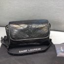 [REP 1:1] Saint Laurent Niki Medium Crinkled Shoulder Bag Black For Women 11in/28cm YSL