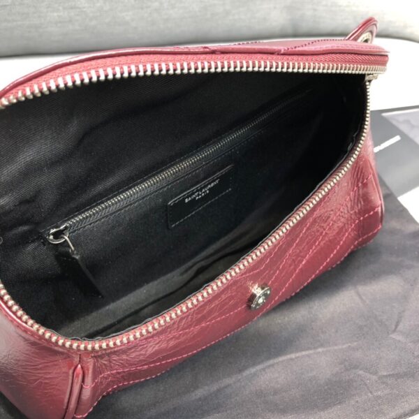 [REP 1:1] Saint Laurent Niki Medium Crinkled Shoulder Bag Burgundy For Women 11in/28cm YSL