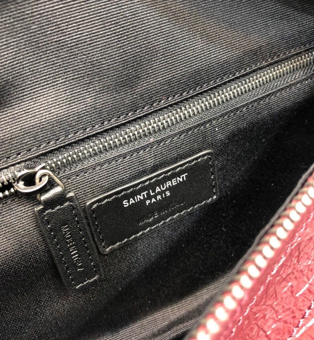 [REP 1:1] Saint Laurent Niki Medium Crinkled Shoulder Bag Burgundy For Women 11in/28cm YSL
