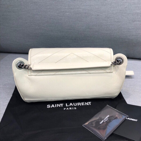 [REP 1:1] Saint Laurent Niki Medium Crinkled Shoulder Bag White For Women 11in/28cm YSL