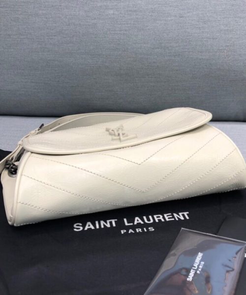 [REP 1:1] Saint Laurent Niki Medium Crinkled Shoulder Bag White For Women 11in/28cm YSL