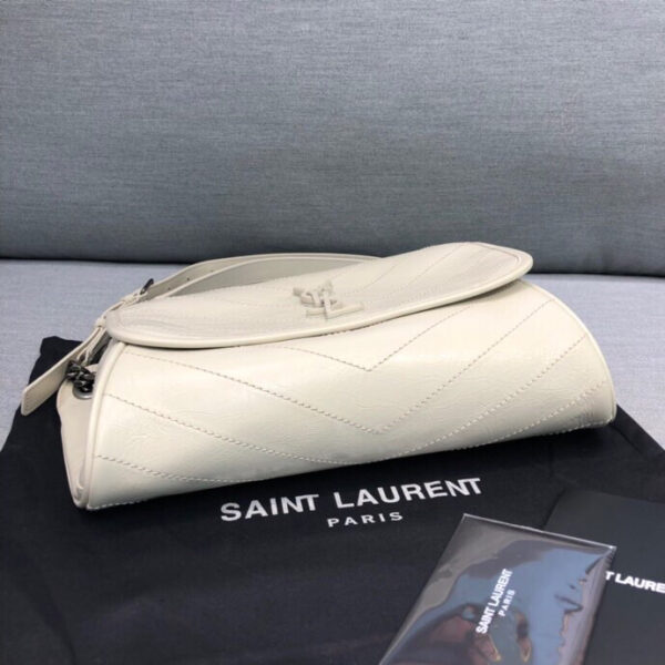 [REP 1:1] Saint Laurent Niki Medium Crinkled Shoulder Bag White For Women 11in/28cm YSL