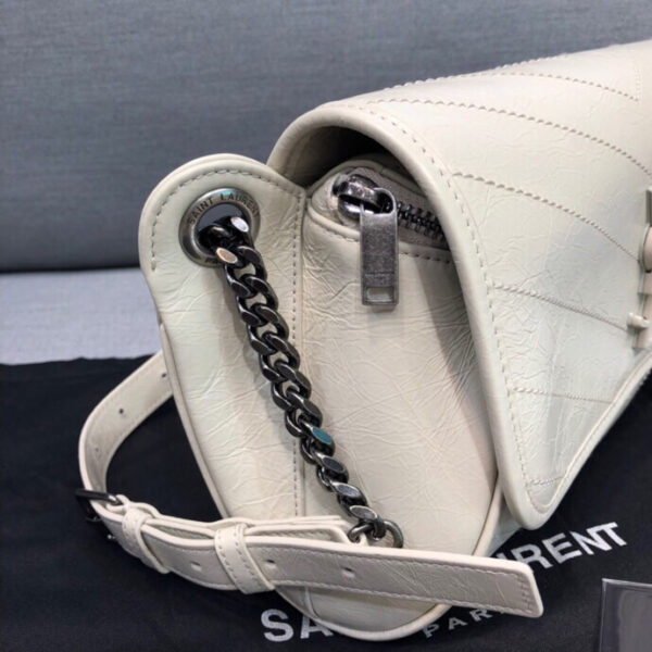 [REP 1:1] Saint Laurent Niki Medium Crinkled Shoulder Bag White For Women 11in/28cm YSL