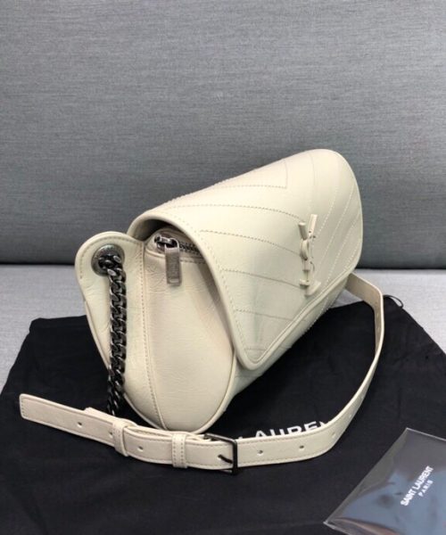 [REP 1:1] Saint Laurent Niki Medium Crinkled Shoulder Bag White For Women 11in/28cm YSL