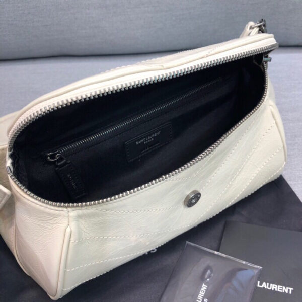 [REP 1:1] Saint Laurent Niki Medium Crinkled Shoulder Bag White For Women 11in/28cm YSL