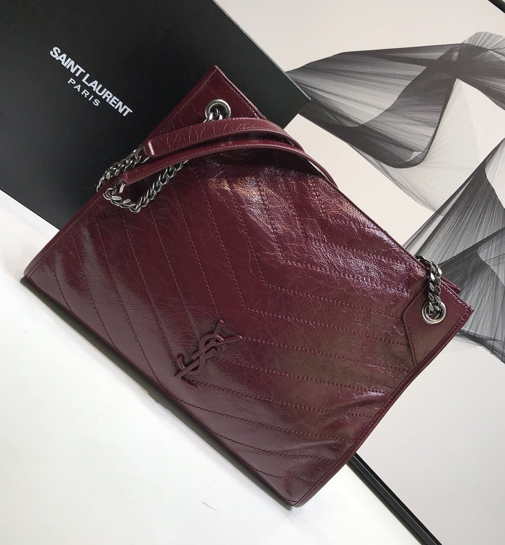 [REP 1:1] Saint Laurent Niki Medium Shopping Bag Burgundy For Women 12.6in/32cm YSL