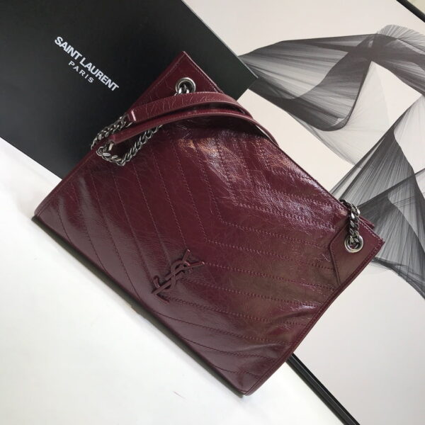 [REP 1:1] Saint Laurent Niki Medium Shopping Bag Burgundy For Women 12.6in/32cm YSL