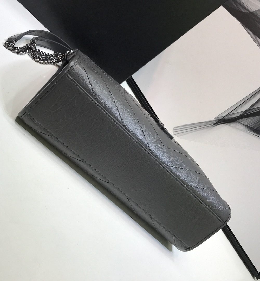 [REP 1:1] Saint Laurent Niki Medium Shopping Bag Gray For Women 12.6in/32cm YSL 577999