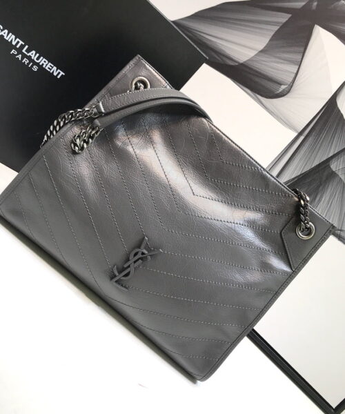 [REP 1:1] Saint Laurent Niki Medium Shopping Bag Gray For Women 12.6in/32cm YSL 577999