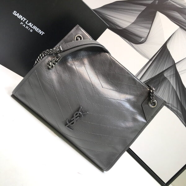 [REP 1:1] Saint Laurent Niki Medium Shopping Bag Gray For Women 12.6in/32cm YSL 577999