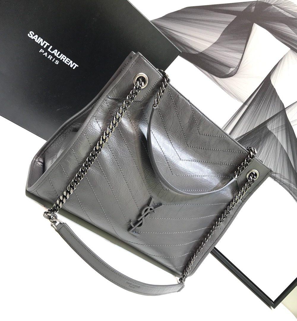 [REP 1:1] Saint Laurent Niki Medium Shopping Bag Gray For Women 12.6in/32cm YSL 577999