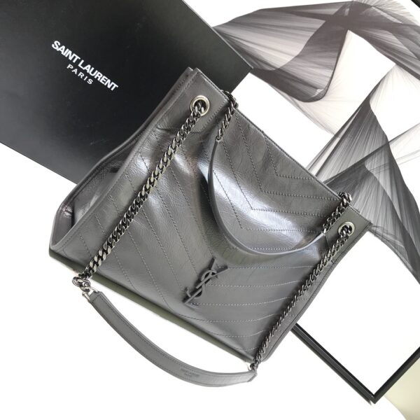 [REP 1:1] Saint Laurent Niki Medium Shopping Bag Gray For Women 12.6in/32cm YSL 577999