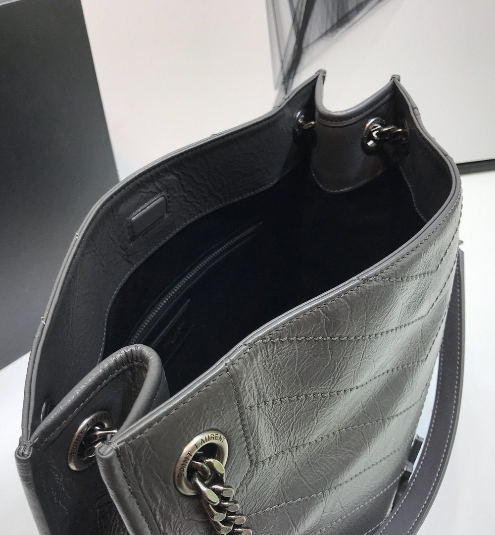 [REP 1:1] Saint Laurent Niki Medium Shopping Bag Gray For Women 12.6in/32cm YSL 577999