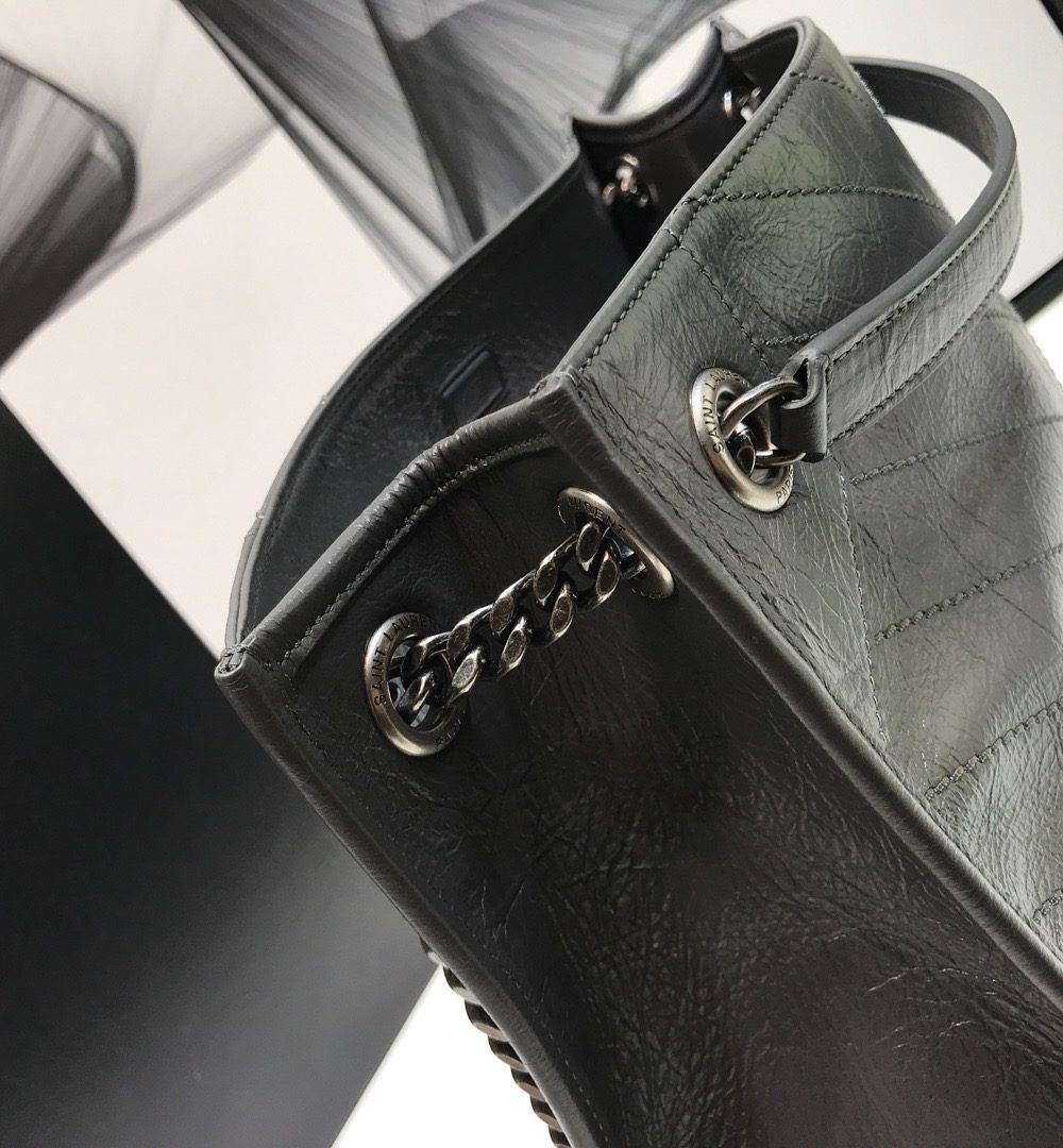 [REP 1:1] Saint Laurent Niki Medium Shopping Bag Gray For Women 12.6in/32cm YSL 577999