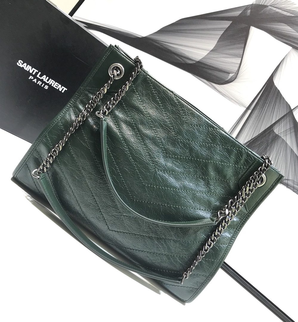 [REP 1:1] Saint Laurent Niki Medium Shopping Bag Green For Women 12.6in/32cm YSL