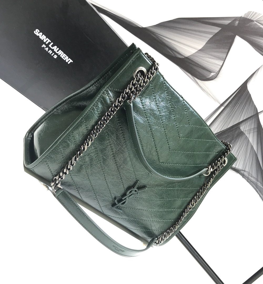 [REP 1:1] Saint Laurent Niki Medium Shopping Bag Green For Women 12.6in/32cm YSL