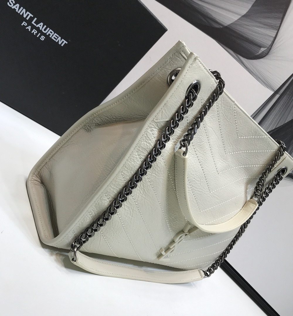 [REP 1:1] Saint Laurent Niki Medium Shopping Bag White For Women 12.6in/32cm YSL