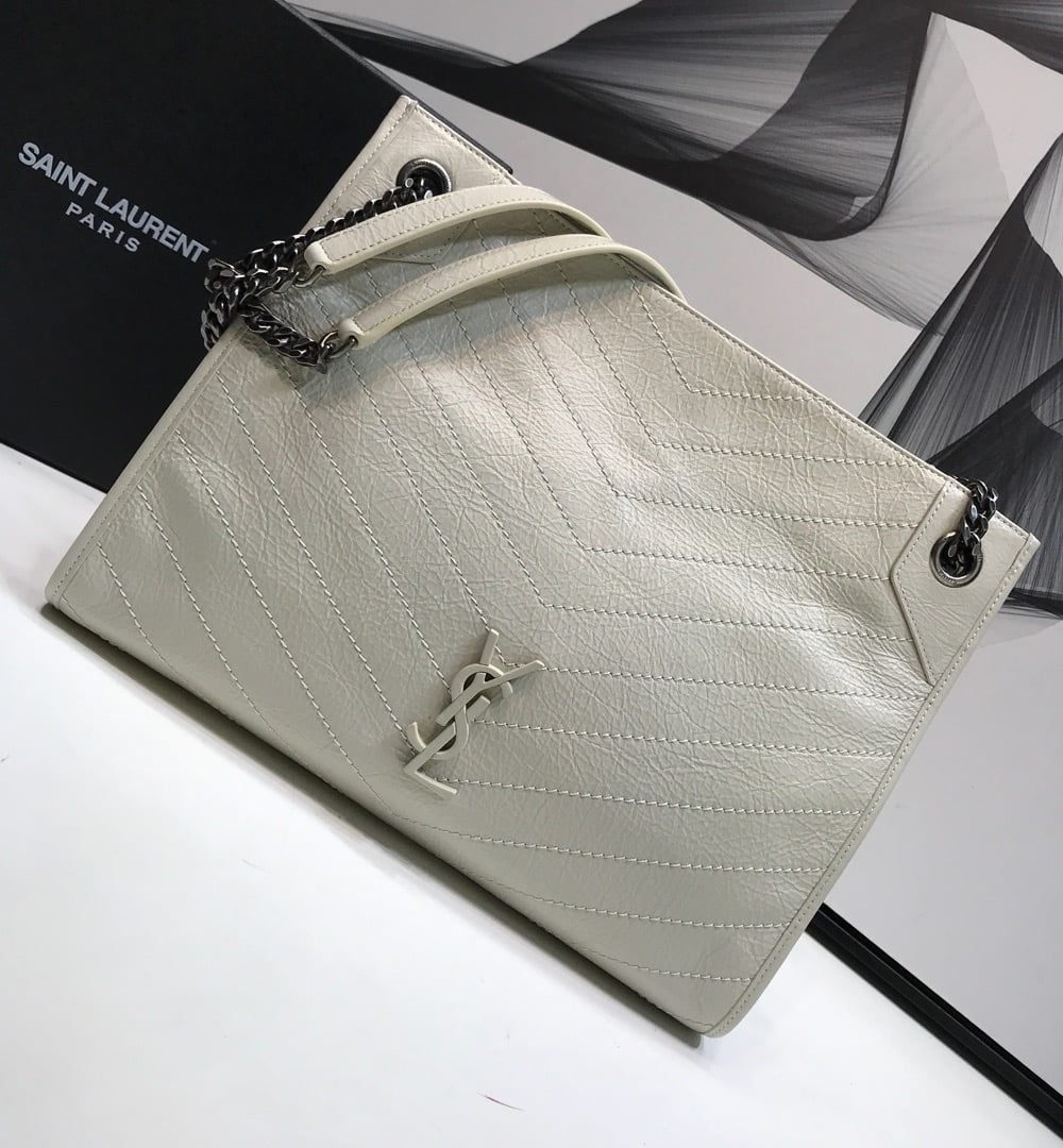 [REP 1:1] Saint Laurent Niki Medium Shopping Bag White For Women 12.6in/32cm YSL