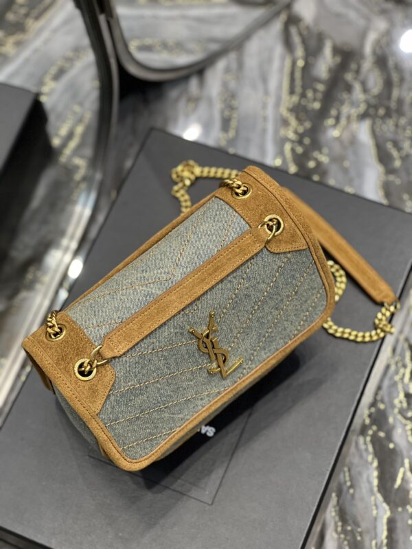 [REP 1:1] Saint Laurent Niki Mini Chain Bag In Canvas For Women 8.6in/22cm YSL