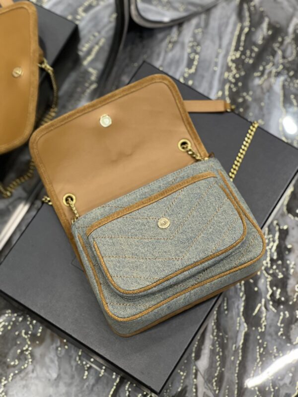 [REP 1:1] Saint Laurent Niki Mini Chain Bag In Canvas For Women 8.6in/22cm YSL