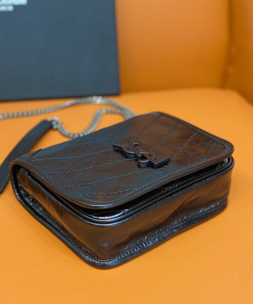 [REP 1:1] Saint Laurent Niki Wallets On Chain Black For Women 7.5in/19cm