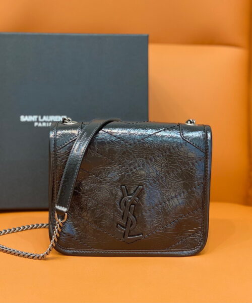 [REP 1:1] Saint Laurent Niki Wallets On Chain Black For Women 7.5in/19cm