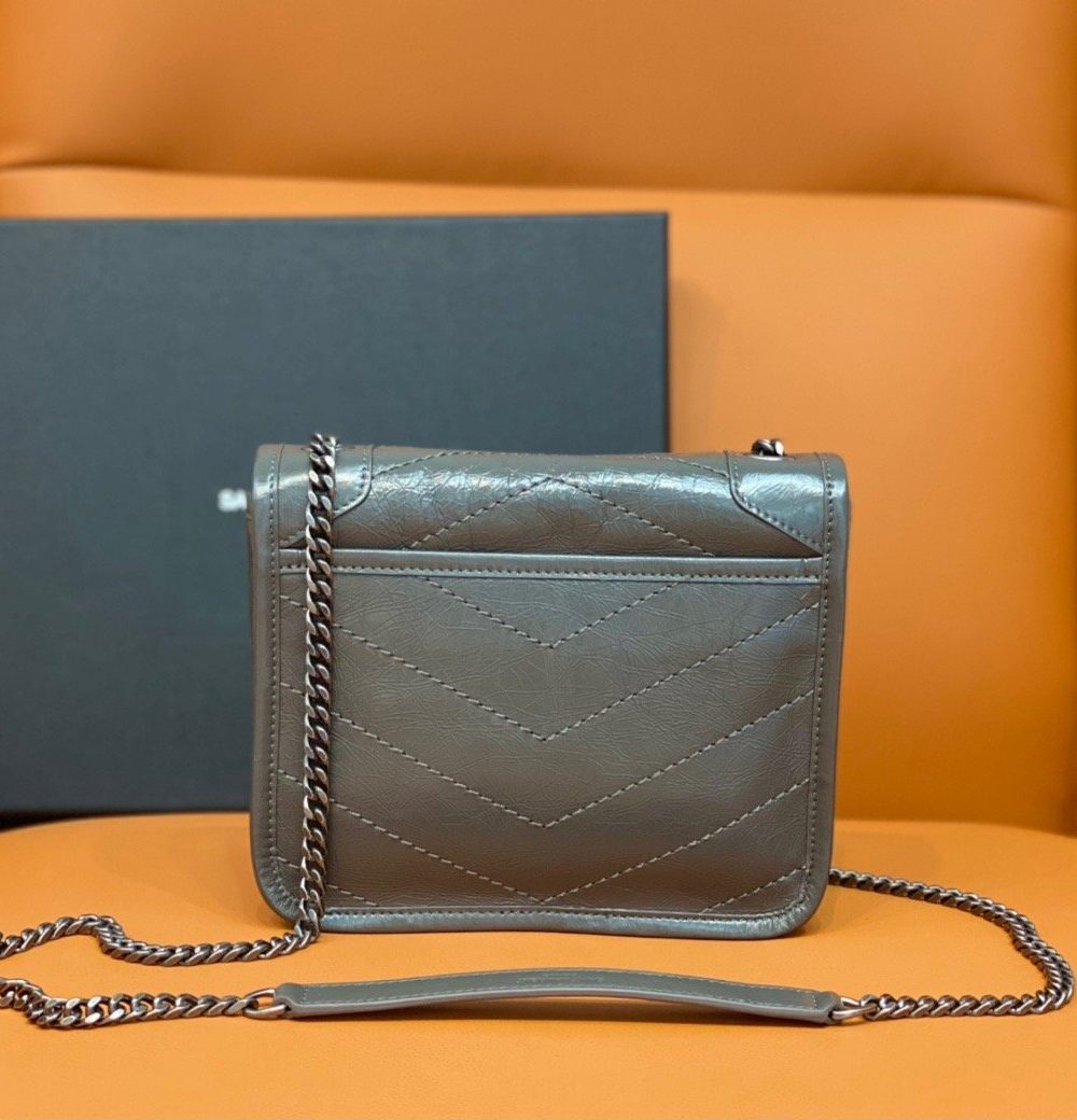 [REP 1:1] Saint Laurent Niki Wallets On Chain Storm For Women 7.5in/19cm