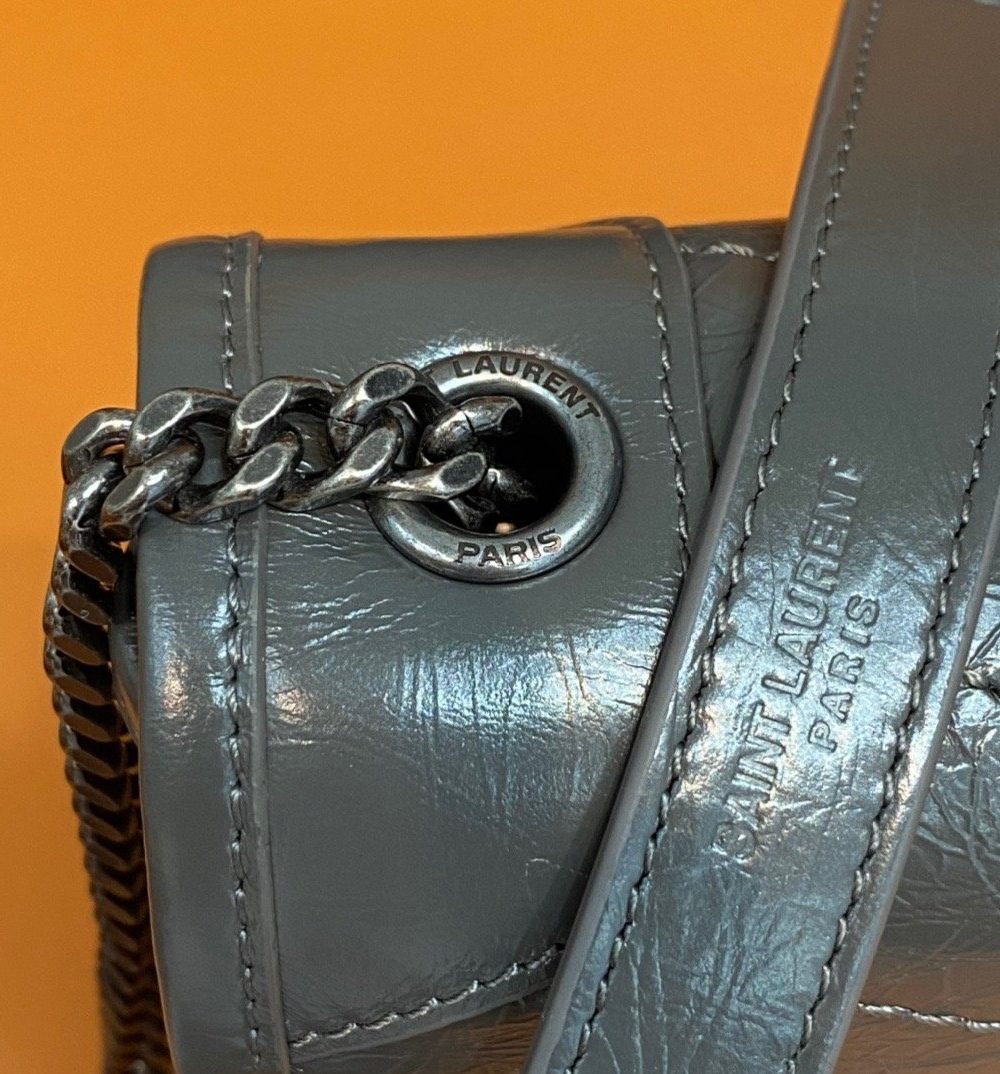 [REP 1:1] Saint Laurent Niki Wallets On Chain Storm For Women 7.5in/19cm