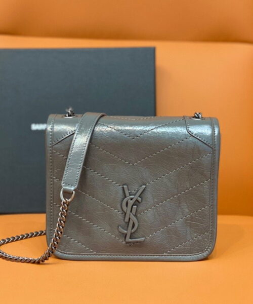 [REP 1:1] Saint Laurent Niki Wallets On Chain Storm For Women 7.5in/19cm