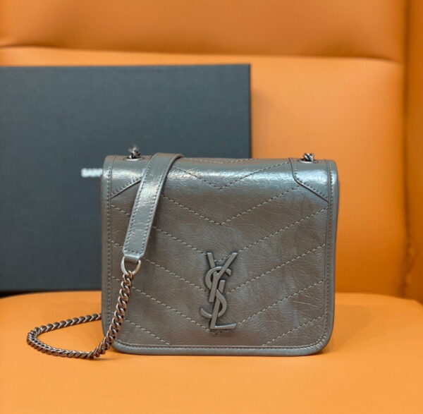 [REP 1:1] Saint Laurent Niki Wallets On Chain Storm For Women 7.5in/19cm