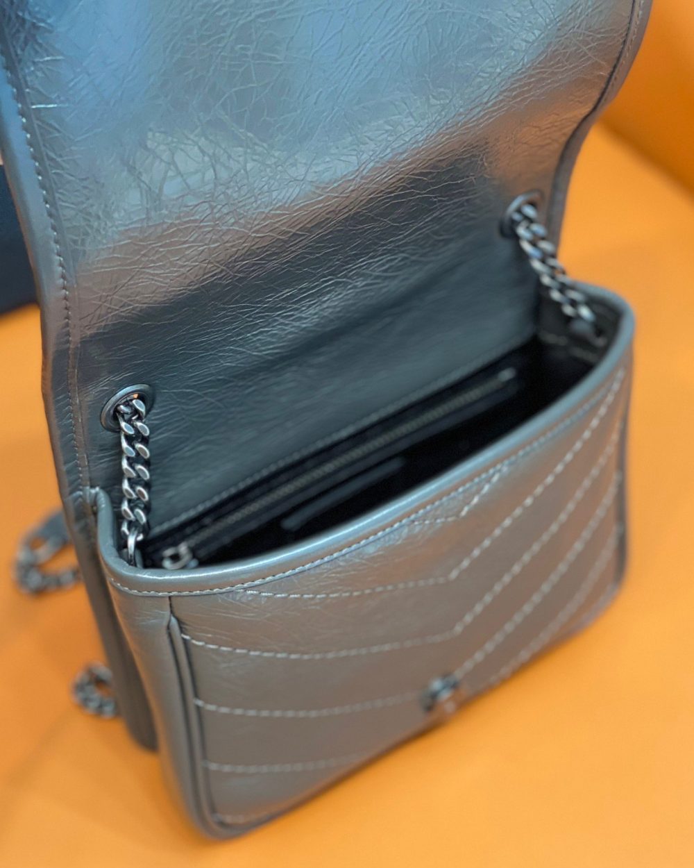 [REP 1:1] Saint Laurent Niki Wallets On Chain Storm For Women 7.5in/19cm