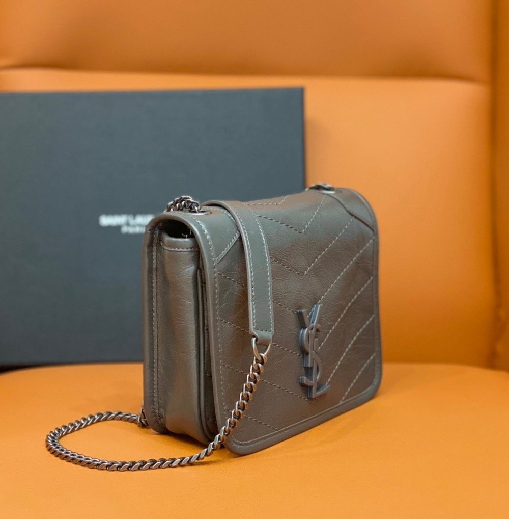 [REP 1:1] Saint Laurent Niki Wallets On Chain Storm For Women 7.5in/19cm