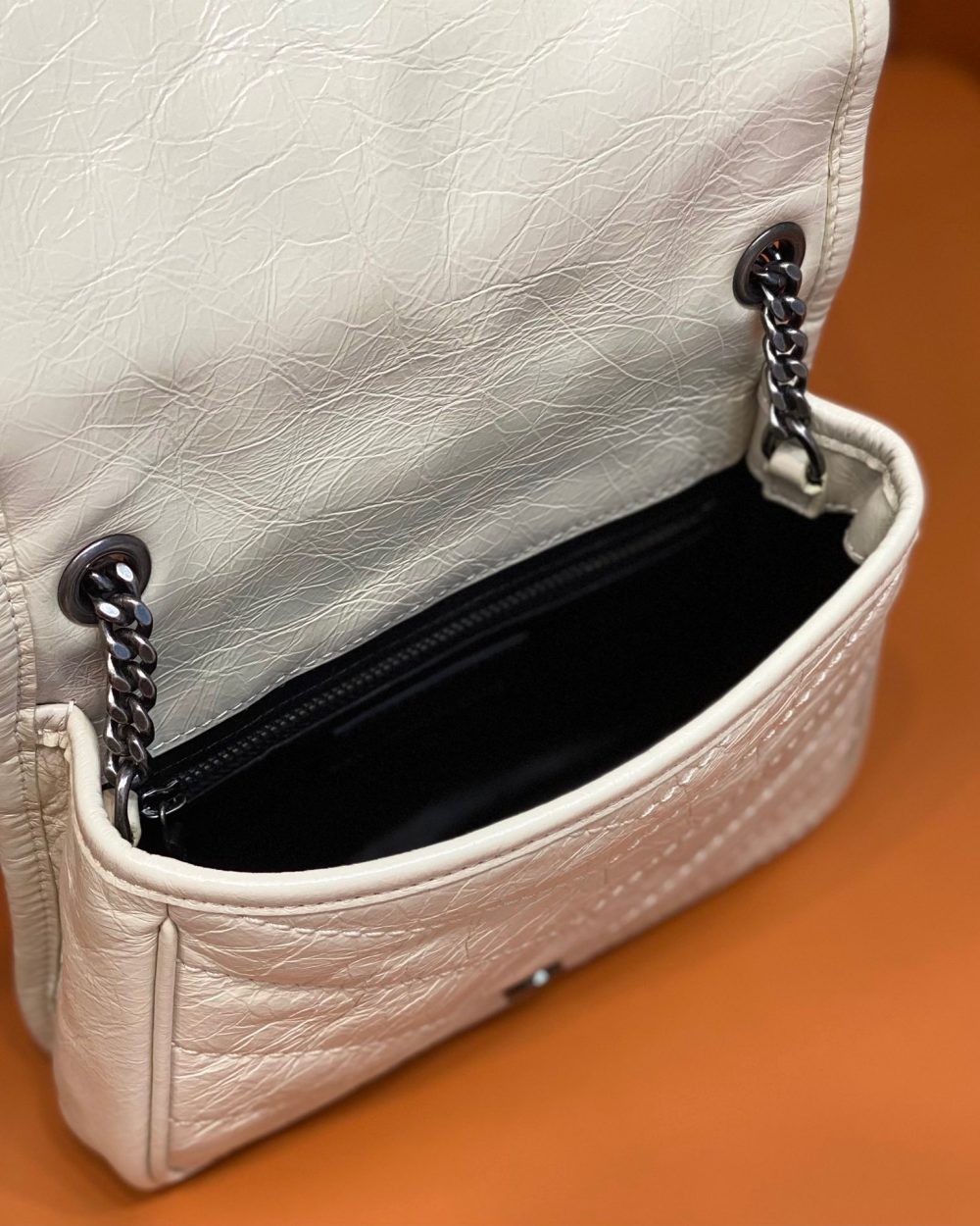 [REP 1:1] Saint Laurent Niki Wallets On Chain White For Women 7.5in/19cm