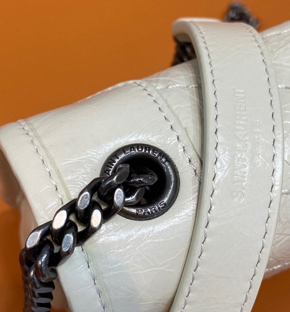 [REP 1:1] Saint Laurent Niki Wallets On Chain White For Women 7.5in/19cm