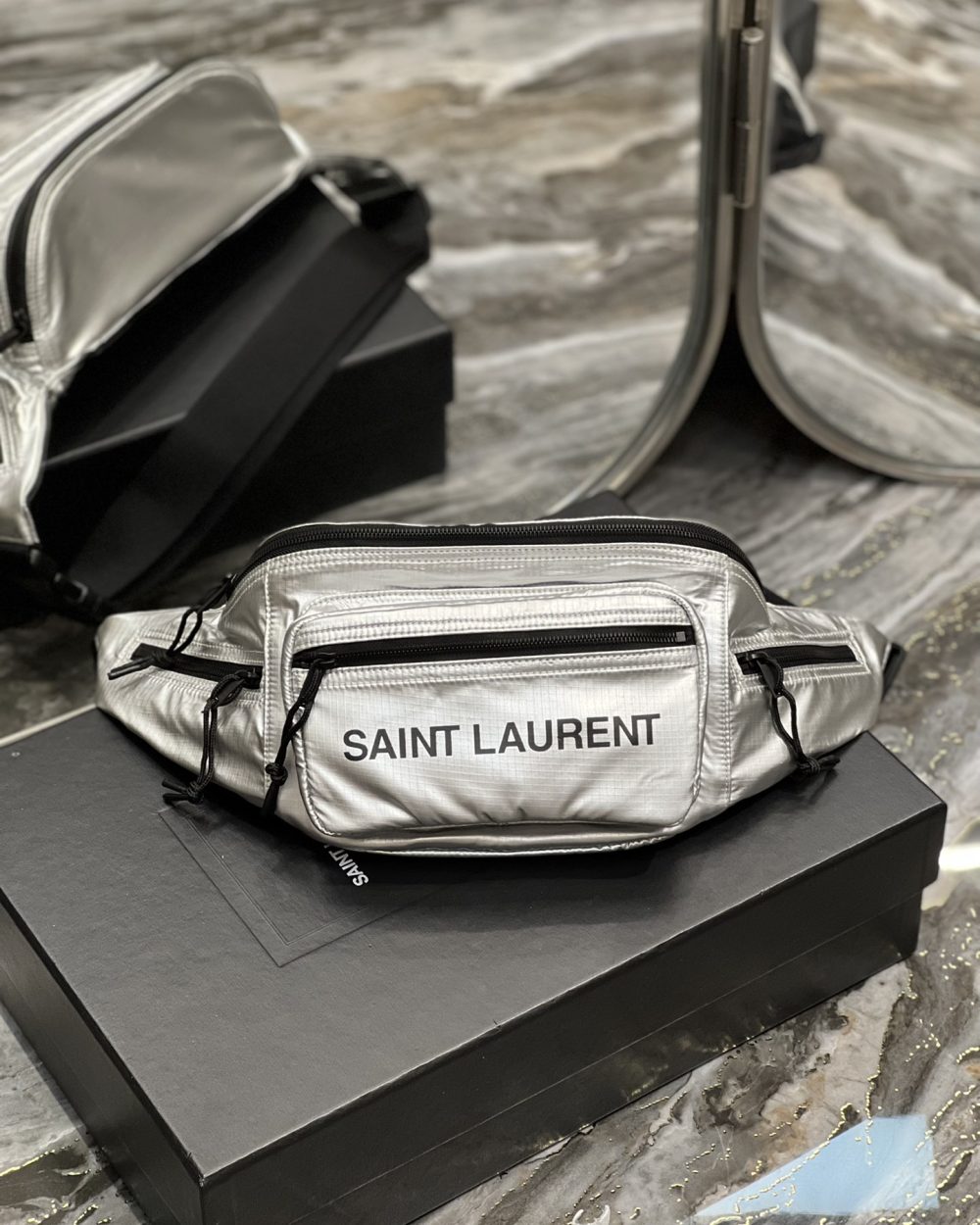 [REP 1:1] Saint Laurent Nuxx Crossbody Bag Sliver For Women, Women's Bags 9.8in/25cm YSL