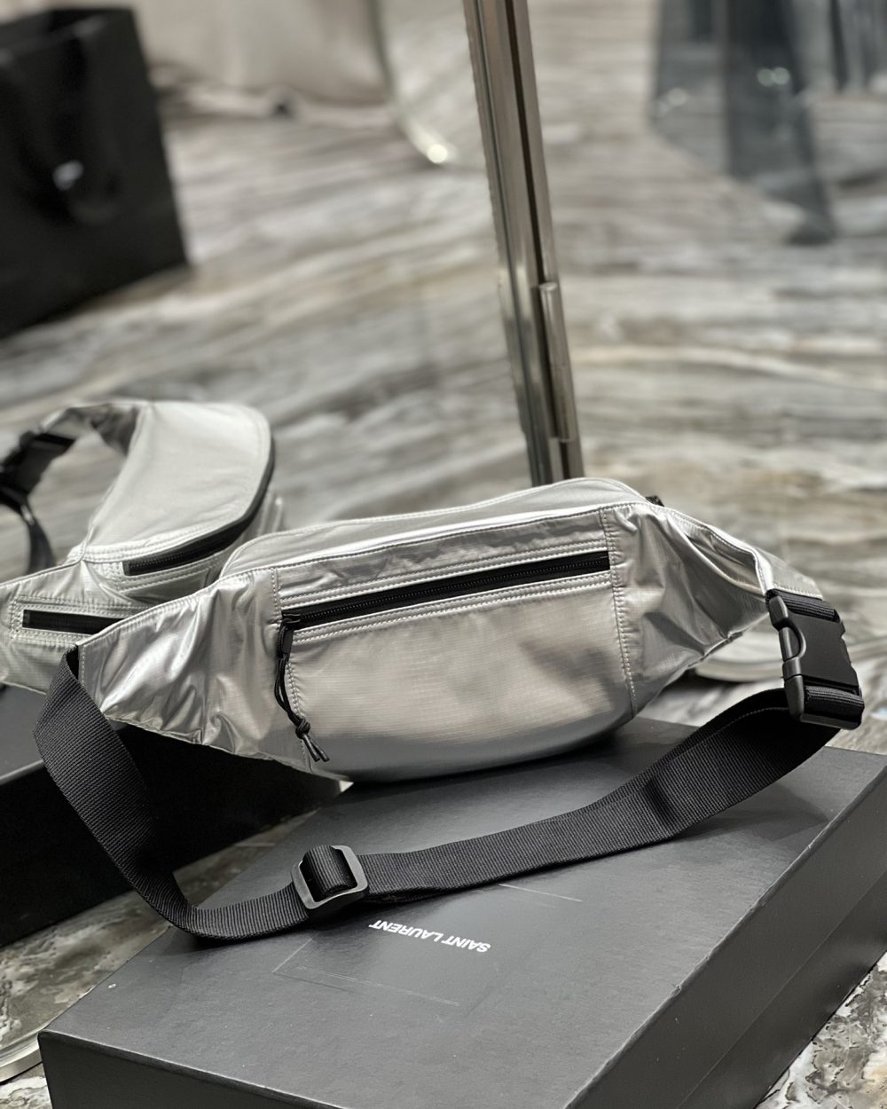 [REP 1:1] Saint Laurent Nuxx Crossbody Bag Sliver For Women, Women's Bags 9.8in/25cm YSL