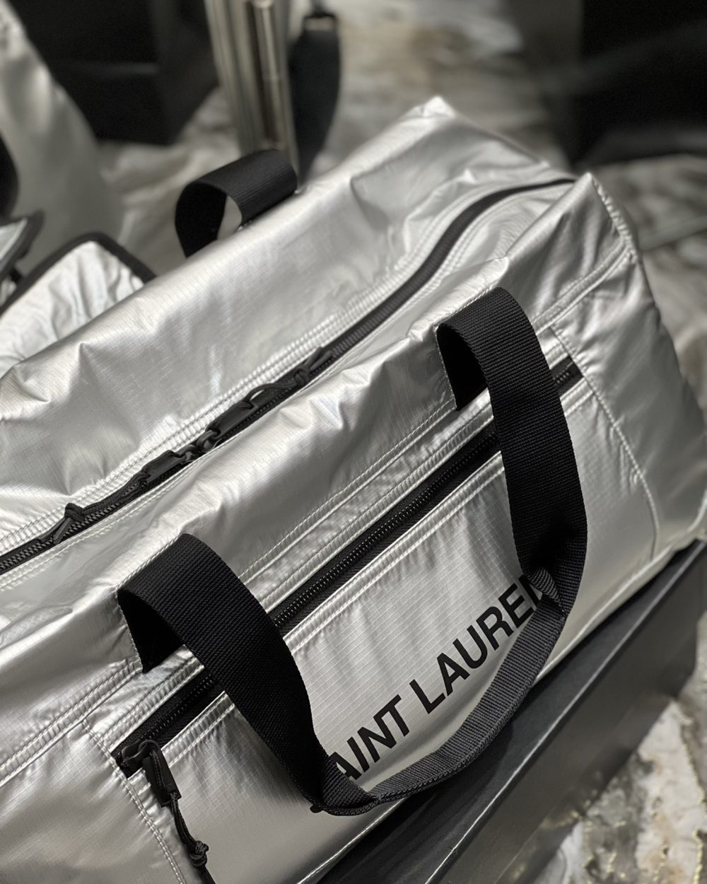 [REP 1:1] Saint Laurent Nuxx Duffle Sliver For Women, Women's Bags 19.6in/50cm YSL