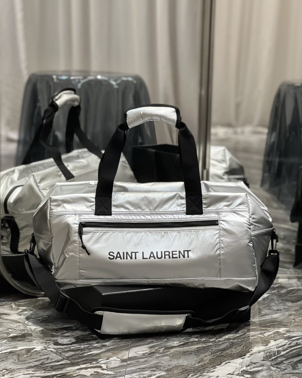 [REP 1:1] Saint Laurent Nuxx Duffle Sliver For Women, Women's Bags 19.6in/50cm YSL