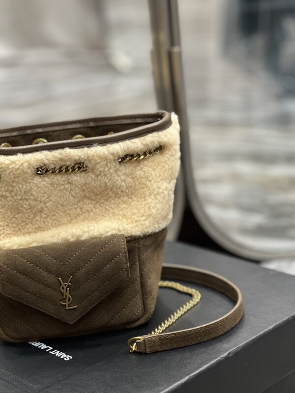[REP 1:1] Saint Laurent Oe Mini Bucket Chevrons Brown For Women, Women's Bags 7.5in/19cm YSL‎ 70163129XA79587