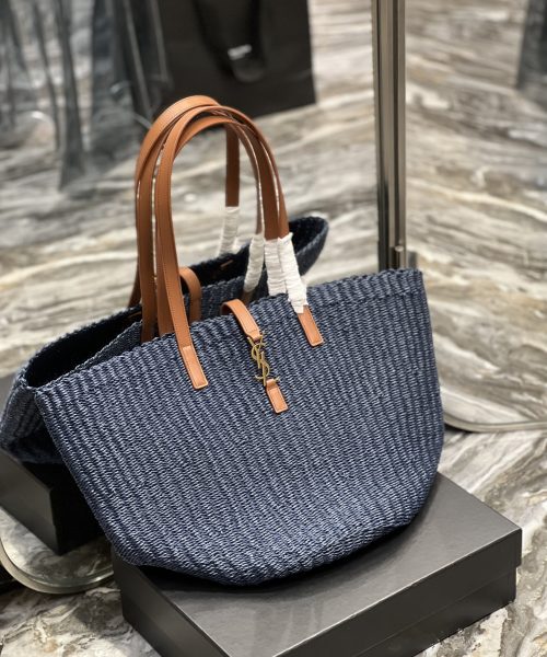 [REP 1:1] Saint Laurent Panier Big Bag Blue For Women, Women's Bags 21.7in/55cm YSL