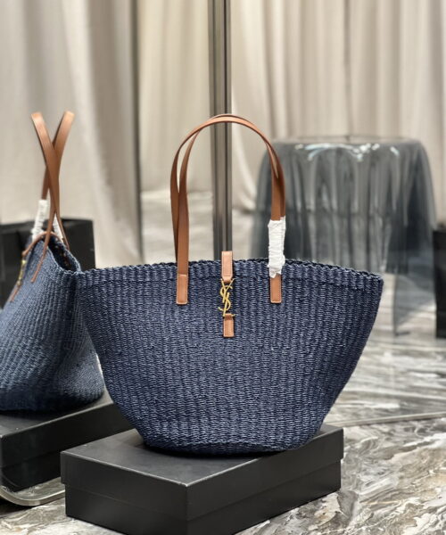 [REP 1:1] Saint Laurent Panier Big Bag Blue For Women, Women's Bags 21.7in/55cm YSL