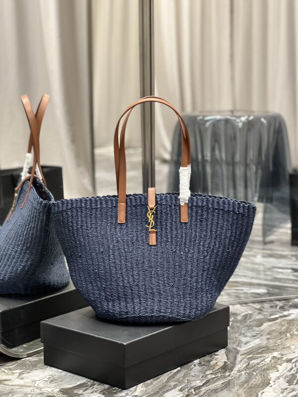 [REP 1:1] Saint Laurent Panier Big Bag Blue For Women, Women's Bags 21.7in/55cm YSL
