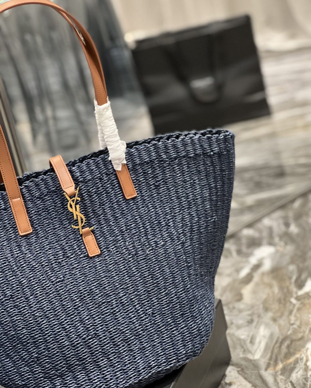 [REP 1:1] Saint Laurent Panier Big Bag Blue For Women, Women's Bags 21.7in/55cm YSL