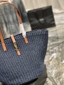 [REP 1:1] Saint Laurent Panier Big Bag Blue For Women, Women's Bags 21.7in/55cm YSL