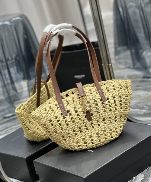 [REP 1:1] Saint Laurent Panier Medium Bag Beige For Women, Women's Bags 16.5in/42cm YSL