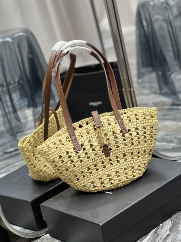 [REP 1:1] Saint Laurent Panier Medium Bag Beige For Women, Women's Bags 16.5in/42cm YSL
